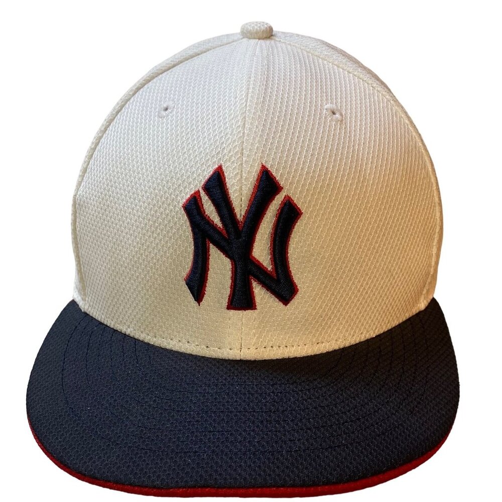 NY New York Yankees Spell Out Baseball White Blue Hat New Era Adjustable Strap